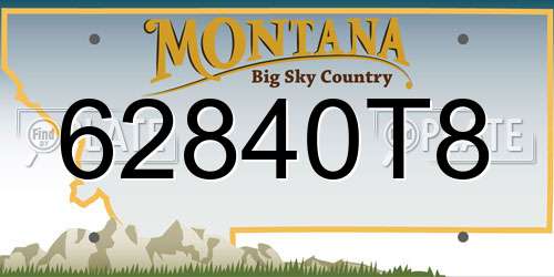 62840T8 Montana License Plate