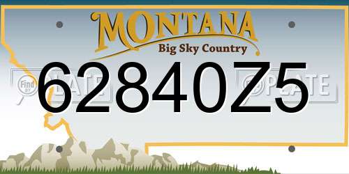 62840Z5 Montana License Plate