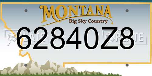 62840Z8 Montana License Plate