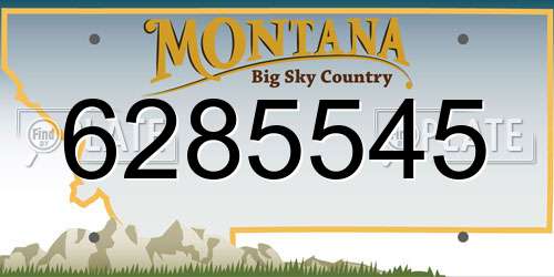 6285545 Montana License Plate