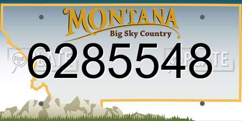6285548 Montana License Plate
