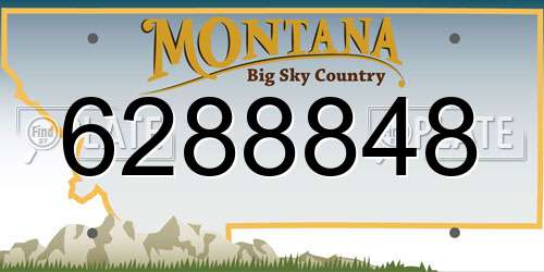 6288848 Montana License Plate