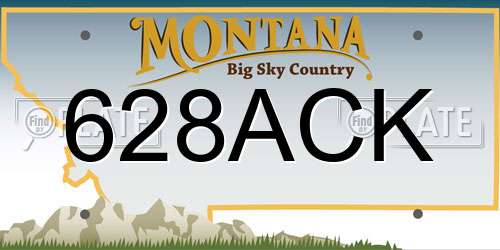 628ACK Montana License Plate