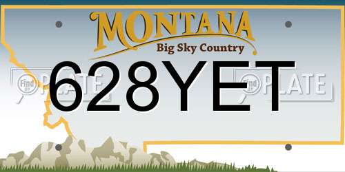 628YET Montana License Plate