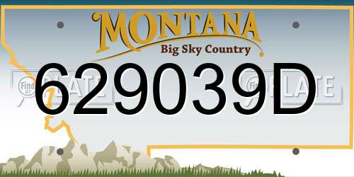 629039D Montana License Plate