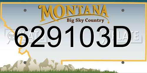 629103D Montana License Plate