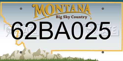 62BA025 Montana License Plate