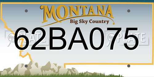 62BA075 Montana License Plate