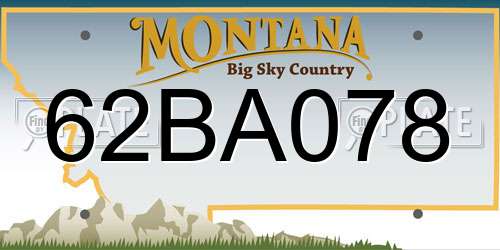 62BA078 Montana License Plate
