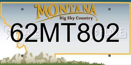 62MT802 Montana License Plate
