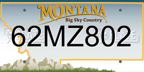 62MZ802 Montana License Plate