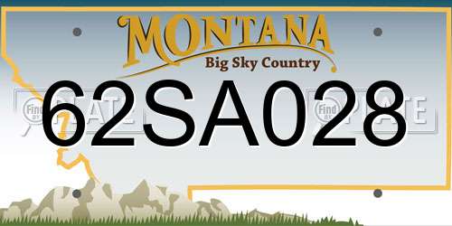 62SA028 Montana License Plate