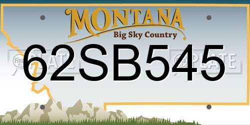 62SB545 Montana License Plate