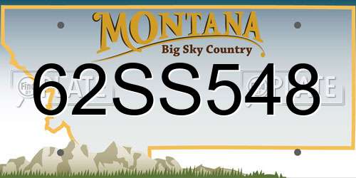 62SS548 Montana License Plate
