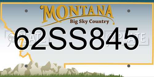 62SS845 Montana License Plate