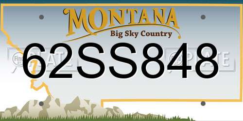 62SS848 Montana License Plate