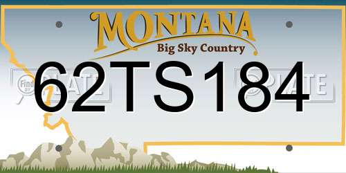 62TS184 Montana License Plate