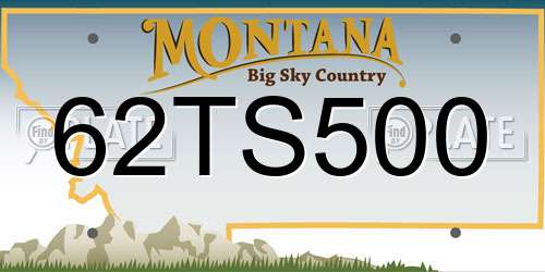 62TS500 Montana License Plate
