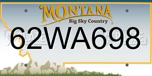 62WA698 Montana License Plate