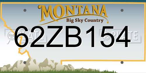 62ZB154 Montana License Plate