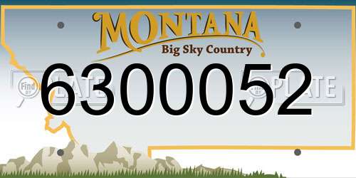 6300052 Montana License Plate