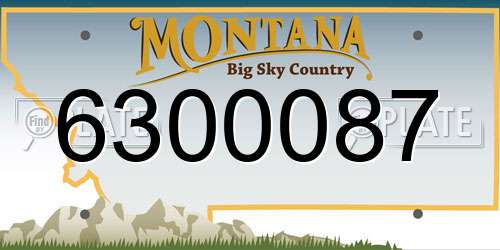 6300087 Montana License Plate