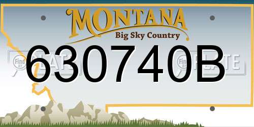630740B Montana License Plate