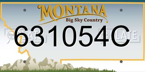 631054C Montana License Plate