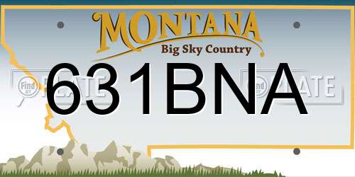 631BNA Montana License Plate