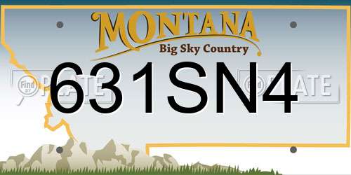 631SN4 Montana License Plate