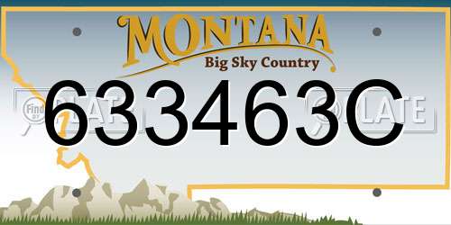 633463C Montana License Plate