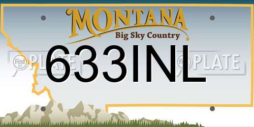633INL Montana License Plate