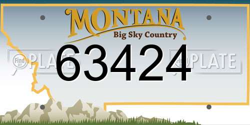 63424 Montana License Plate