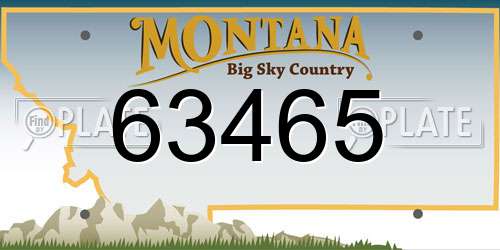 63465 Montana License Plate