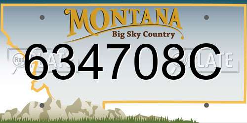 634708C Montana License Plate