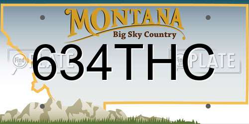 634THC Montana License Plate