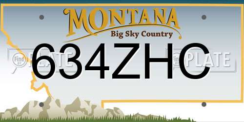634ZHC Montana License Plate