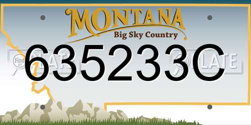 635233C Montana License Plate