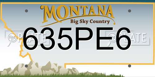 635PE6 Montana License Plate