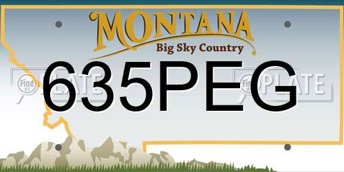 635PEG Montana License Plate