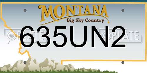 635UN2 Montana License Plate