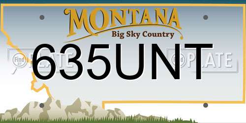 635UNT Montana License Plate