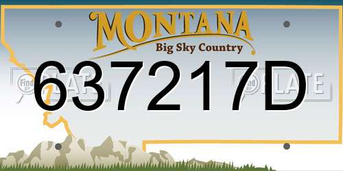 637217D Montana License Plate