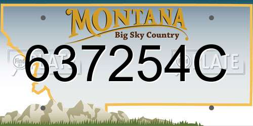 637254C Montana License Plate
