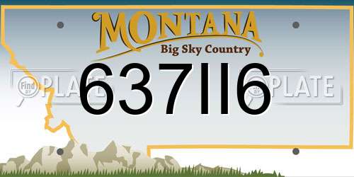 637II6 Montana License Plate