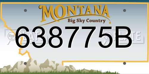 638775B Montana License Plate