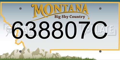 638807C Montana License Plate