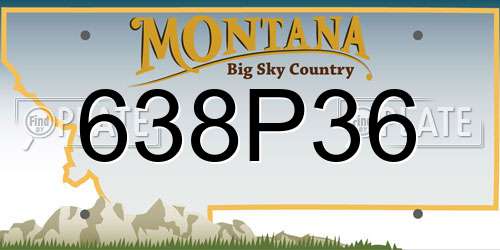 638P36 Montana License Plate