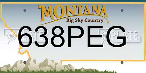 638PEG Montana License Plate
