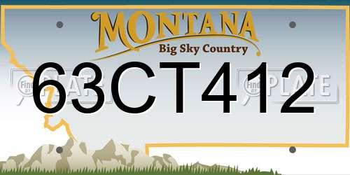 63CT412 Montana License Plate